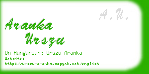 aranka urszu business card